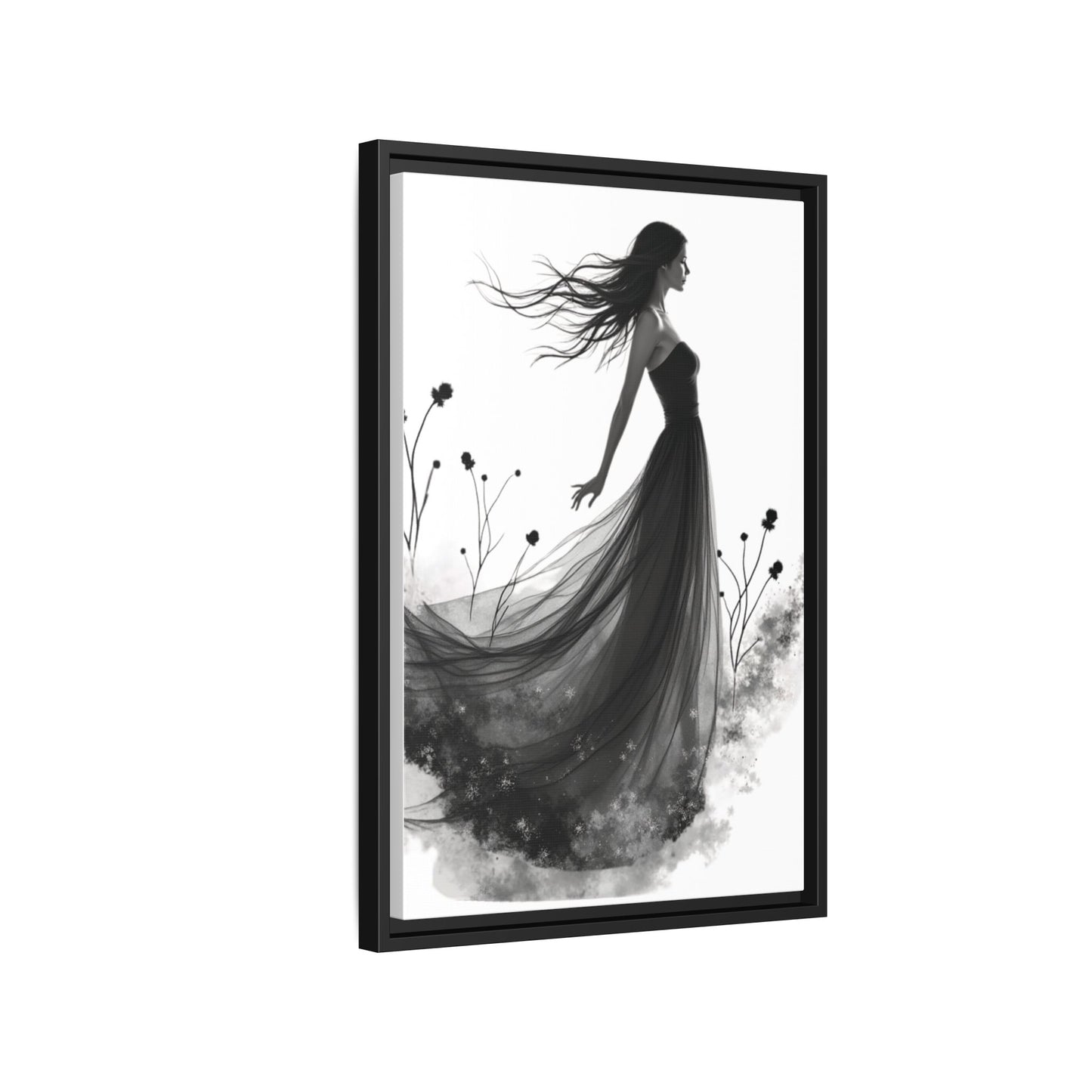 Canvas Print, Woman in Grass, Wall Art Decor, Female Portrait Picture, Nature Illustration