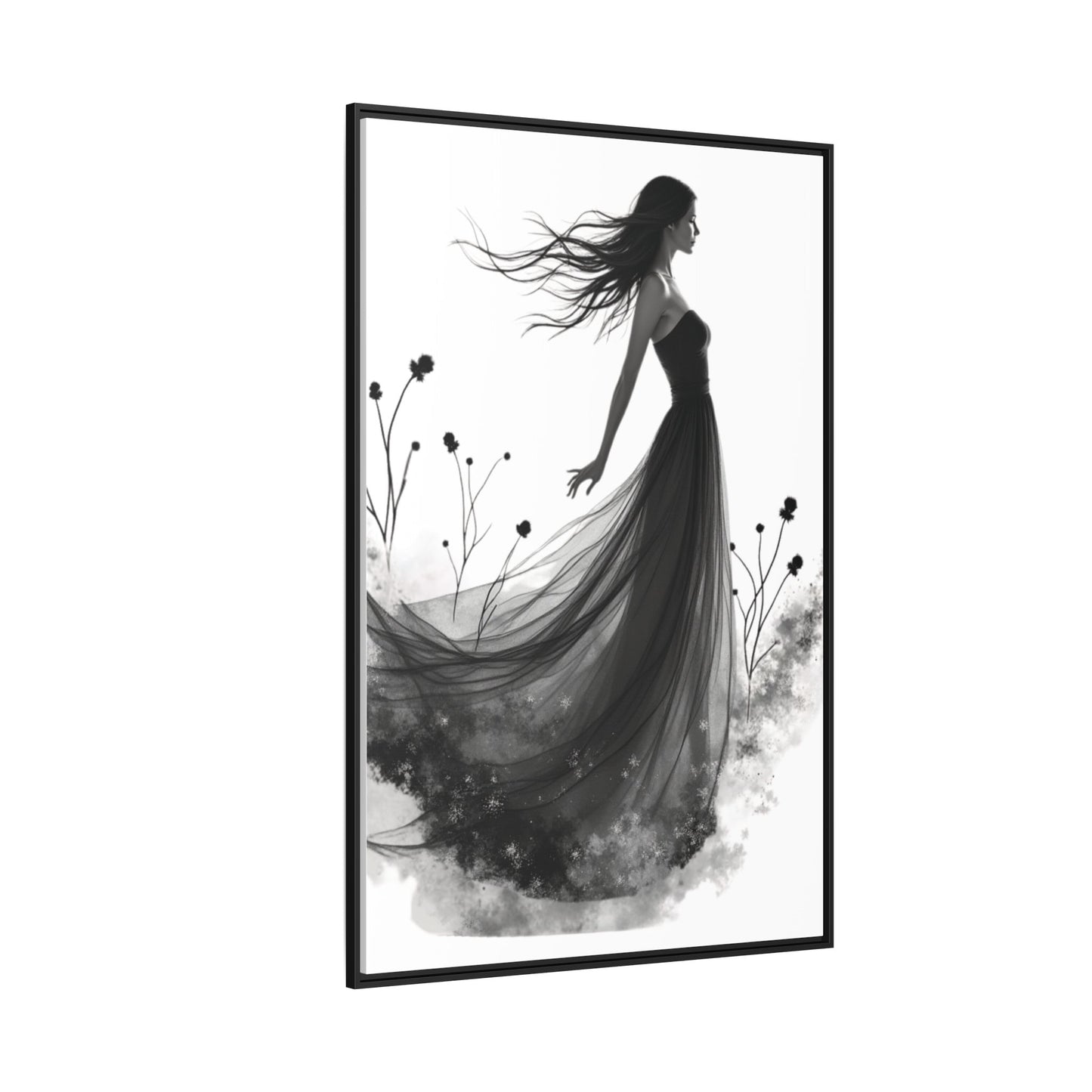Canvas Print, Woman in Grass, Wall Art Decor, Female Portrait Picture, Nature Illustration