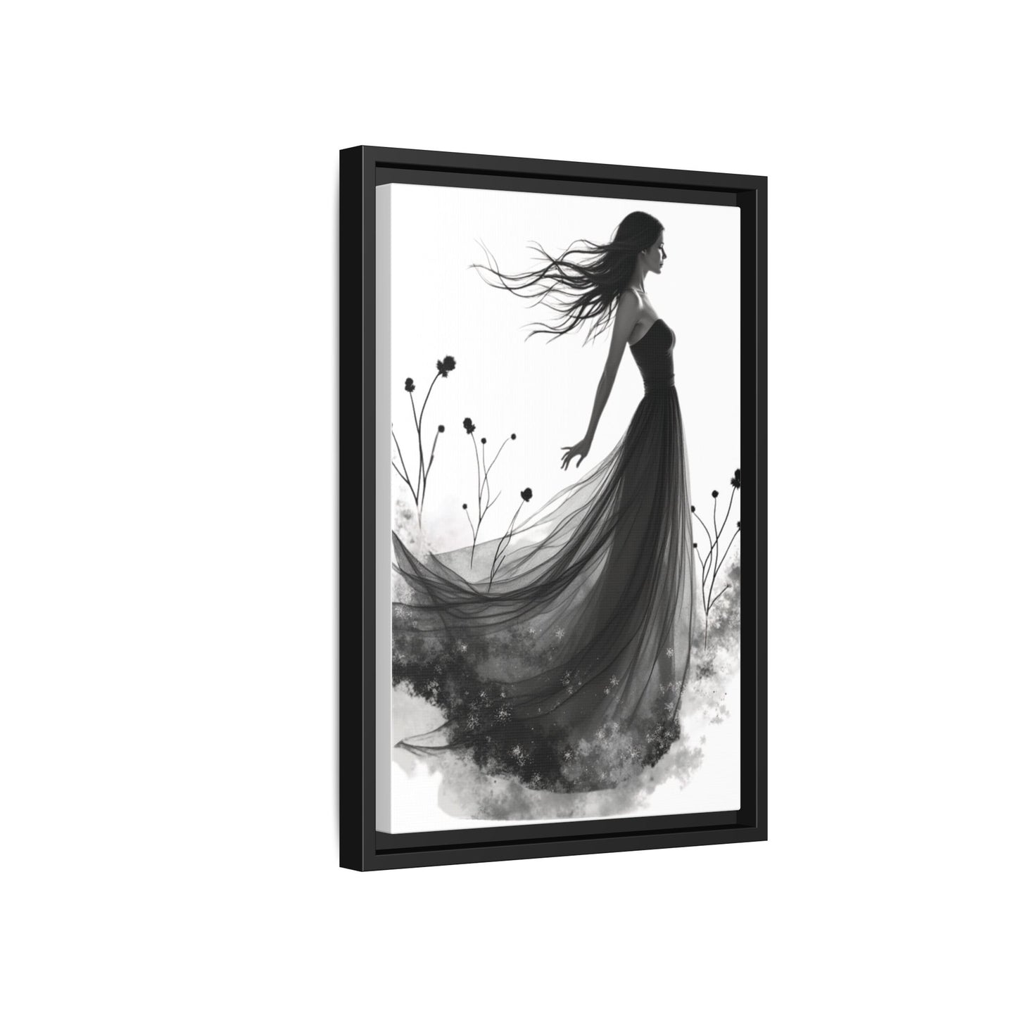 Canvas Print, Woman in Grass, Wall Art Decor, Female Portrait Picture, Nature Illustration