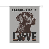 Dog Lover's Garden Flag - "LABSOLUTELY IN LOVE" Decorative Banner for Pet Owners, Outdoor Decor, Gift for Dog Moms, Home & Garden