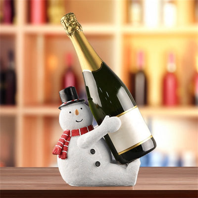 Snowman Wine Holder, Tabletop Wine Racks, Wine Bottle Holder With Handles Reusables Wine Bags, Unique Wine Bottle Holder, Tabletop Wine Racks For Bar Home Display And Decorations