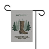 Funny Garden Banner - 'Not Bigfoot, I Follow Trails... Mostly to Fridge' - Outdoor Decor, Yard Sign, Home & Garden, Unique Gift
