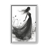 Canvas Print, Woman in Grass, Wall Art Decor, Female Portrait Picture, Nature Illustration
