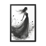 Canvas Print, Woman in Grass, Wall Art Decor, Female Portrait Picture, Nature Illustration