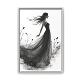 Canvas Print, Woman in Grass, Wall Art Decor, Female Portrait Picture, Nature Illustration