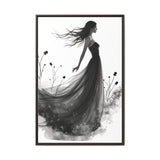 Canvas Print, Woman in Grass, Wall Art Decor, Female Portrait Picture, Nature Illustration