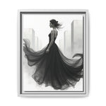 Elegant Framed Matte Canvas Wall Art - Stylish Home Decor, Gift for Fashion Lovers, Chic Living Room Artwork, Bridal Shower Decoration,