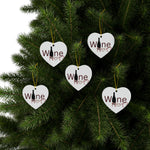 Wine Not? Ceramic Ornament — Double‑Sided Holiday Wine Lover Decoration