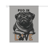 Pug Love Garden Banner, Pet Lover Decor, Dog Lover Gift, Outdoor Flag, Home & Garden Decoration