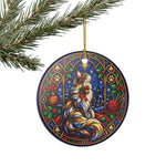 Stained Glass Cat Ornament - Detail of the gold hanging string attachment | Iron Phoenix GHG Customs