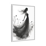 Canvas Print, Woman in Grass, Wall Art Decor, Female Portrait Picture, Nature Illustration