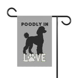 Dog Lover's Garden Banner, Poodle in Love Flag, Outdoor Décor, Pet Memorial, Garden Decoration, Dog Mom Gift, Customizable Banner