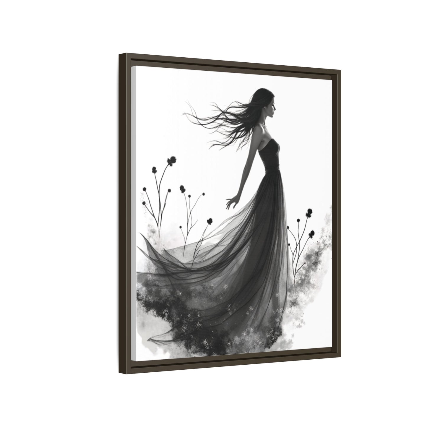 Canvas Print, Woman in Grass, Wall Art Decor, Female Portrait Picture, Nature Illustration