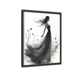 Canvas Print, Woman in Grass, Wall Art Decor, Female Portrait Picture, Nature Illustration
