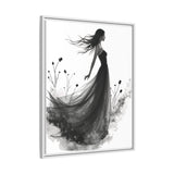 Canvas Print, Woman in Grass, Wall Art Decor, Female Portrait Picture, Nature Illustration