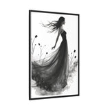 Canvas Print, Woman in Grass, Wall Art Decor, Female Portrait Picture, Nature Illustration