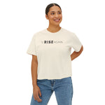 Rise Again Women's Boxy Tee — Minimal Inspirational Graphic Shirt