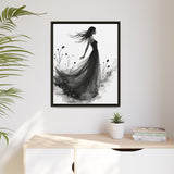 Canvas Print, Woman in Grass, Wall Art Decor, Female Portrait Picture, Nature Illustration