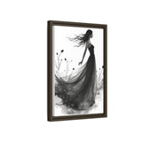 Canvas Print, Woman in Grass, Wall Art Decor, Female Portrait Picture, Nature Illustration