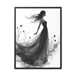 Canvas Print, Woman in Grass, Wall Art Decor, Female Portrait Picture, Nature Illustration