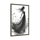 Canvas Print, Woman in Grass, Wall Art Decor, Female Portrait Picture, Nature Illustration