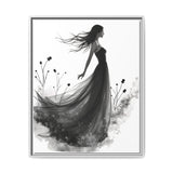 Canvas Print, Woman in Grass, Wall Art Decor, Female Portrait Picture, Nature Illustration
