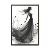 Canvas Print, Woman in Grass, Wall Art Decor, Female Portrait Picture, Nature Illustration