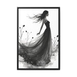 Canvas Print, Woman in Grass, Wall Art Decor, Female Portrait Picture, Nature Illustration