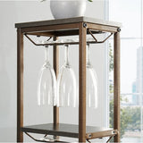Grey 11-Bottle Floor Wine Rack,5 Tier Freestanding Wine Rack With Wine Glass Holder And Storage Shelves,for Home Bar,Living Room,Dining Room,Gift