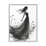 Canvas Print, Woman in Grass, Wall Art Decor, Female Portrait Picture, Nature Illustration