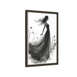Canvas Print, Woman in Grass, Wall Art Decor, Female Portrait Picture, Nature Illustration