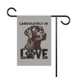 Dog Lover's Garden Flag - "LABSOLUTELY IN LOVE" Decorative Banner for Pet Owners, Outdoor Decor, Gift for Dog Moms, Home & Garden
