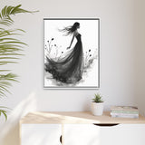 Canvas Print, Woman in Grass, Wall Art Decor, Female Portrait Picture, Nature Illustration