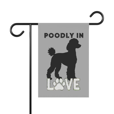 Dog Lover's Garden Banner, Poodle in Love Flag, Outdoor Décor, Pet Memorial, Garden Decoration, Dog Mom Gift, Customizable Banner