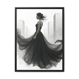 Elegant Framed Matte Canvas Wall Art - Stylish Home Decor, Gift for Fashion Lovers, Chic Living Room Artwork, Bridal Shower Decoration,