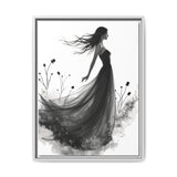 Canvas Print, Woman in Grass, Wall Art Decor, Female Portrait Picture, Nature Illustration