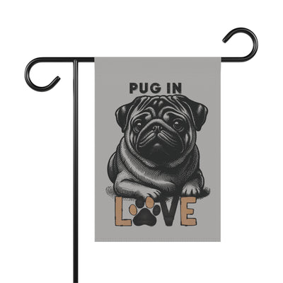 Pug Love Garden Banner, Pet Lover Decor, Dog Lover Gift, Outdoor Flag, Home & Garden Decoration