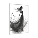 Canvas Print, Woman in Grass, Wall Art Decor, Female Portrait Picture, Nature Illustration