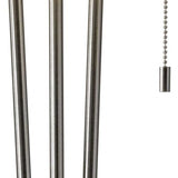 Stylish Triple Pole Brushed Steel Metal Table Lamp-3