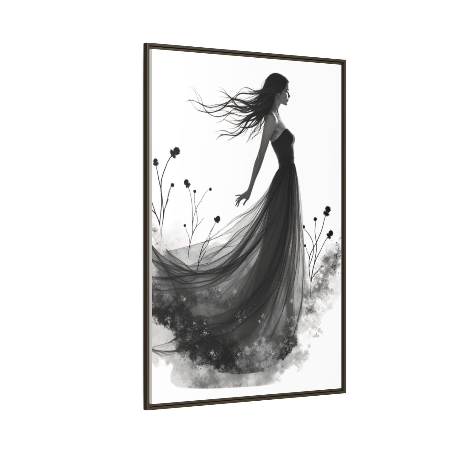 Canvas Print, Woman in Grass, Wall Art Decor, Female Portrait Picture, Nature Illustration
