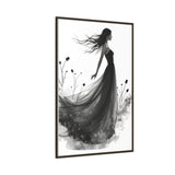 Canvas Print, Woman in Grass, Wall Art Decor, Female Portrait Picture, Nature Illustration