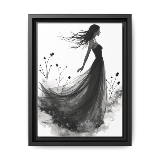 Canvas Print, Woman in Grass, Wall Art Decor, Female Portrait Picture, Nature Illustration