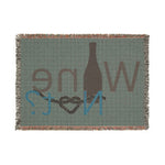 Wine Not? Woven Blanket — Cozy Wine-Themed Throw for Wine Lovers