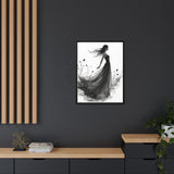 Canvas Print, Woman in Grass, Wall Art Decor, Female Portrait Picture, Nature Illustration