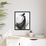Canvas Print, Woman in Grass, Wall Art Decor, Female Portrait Picture, Nature Illustration