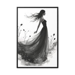 Canvas Print, Woman in Grass, Wall Art Decor, Female Portrait Picture, Nature Illustration