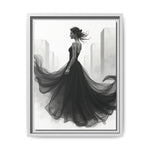 Elegant Framed Matte Canvas Wall Art - Stylish Home Decor, Gift for Fashion Lovers, Chic Living Room Artwork, Bridal Shower Decoration,