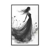 Canvas Print, Woman in Grass, Wall Art Decor, Female Portrait Picture, Nature Illustration