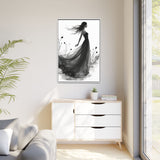 Canvas Print, Woman in Grass, Wall Art Decor, Female Portrait Picture, Nature Illustration