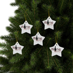 Wine Not? Ceramic Ornament — Double‑Sided Holiday Wine Lover Decoration